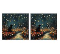 2 Pack DIY Diamond Art Kit for Adults, Star Cat, 5D Diamond Painting Kits, DIY Crystal Embroidery Painting Set, Suitable for All Ages, Living Room, Bedroom, Office Decoration, 80x80cm Z1YX-841