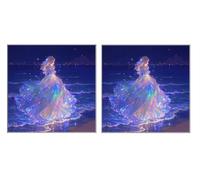 2 Pack DIY Diamond Art Kit for Adults, Star Princess, 5D Diamond Painting Kits, DIY Crystal Embroidery Painting Set, Suitable for All Ages, Living Room, Bedroom, Office Decoration, 100x100cm Z1YX-833
