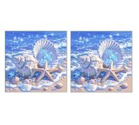2 Pack DIY Diamond Art Kit for Adults, Star River Shell, 5D Diamond Painting Kits, DIY Crystal Embroidery Painting Set, Suitable for All Ages, Living Room, Bedroom, Office Decoration, 80x80cm Z1YX-820