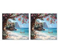 2 Pack DIY Diamond Art Kit for Adults, Swing On The Riverbank, 5D Diamond Painting Kits, DIY Crystal Embroidery Painting Set, Living Room, Bedroom, Office Decoration, 40x40cm Z1YX-134