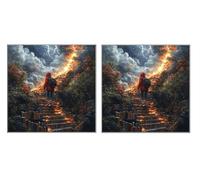 2 Pack DIY Diamond Art Kit for Adults, Thunder and Lightning Scenery, 5D Diamond Painting Kits, DIY Crystal Embroidery Painting Set, Living Room, Bedroom, Office Decoration, 80x80cm Z1YX-467