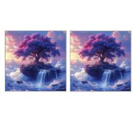2 Pack DIY Diamond Art Kit for Adults, Waterfall Cliff, 5D Diamond Painting Kits, DIY Crystal Embroidery Painting Set, Suitable for All Ages, Living Room, Bedroom, Office Decoration, 100x100cm Z1YX603