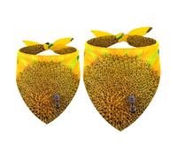 2 Pack Dog Bandana a Bee Hovering on a Sunflower Girl Boy Bibs Dog Scarf Kerchief Accessories for Small Medium Large Dogs Puppy Cat Pet