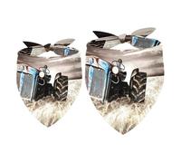 2 Pack Dog Bandana Abandoned Farm Tractor Girl Boy Bibs Dog Scarf Kerchief Accessories for Small Medium Large Dogs Puppy Cat Pet