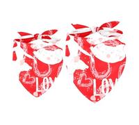 2 Pack Dog Bandana Abstract Ballerina Lips Love Heart Ballet Pattern Girl Boy Bibs Dog Scarf Kerchief Accessories for Small Medium Large Dogs Puppy Cat Pet