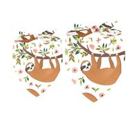 2 Pack Dog Bandana Adorable Sloth on Flowers Branch Girl Boy Bibs Dog Scarf Kerchief Accessories for Small Medium Large Dogs Puppy Cat Pet