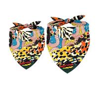 2 Pack Dog Bandana African Wild Animals Skins Girl Boy Bibs Dog Scarf Kerchief Accessories for Small Medium Large Dogs Puppy Cat Pet
