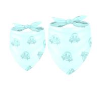 2 Pack Dog Bandana Alien Pattern on Blue Girl Boy Bibs Dog Scarf Kerchief Accessories for Small Medium Large Dogs Puppy Cat Pet
