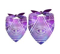 2 Pack Dog Bandana All Seeing Eye Girl Boy Bibs Dog Scarf Kerchief Accessories for Small Medium Large Dogs Puppy Cat Pet
