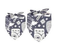 2 Pack Dog Bandana Aloha Tiki Pattern Girl Boy Bibs Dog Scarf Kerchief Accessories for Small Medium Large Dogs Puppy Cat Pet