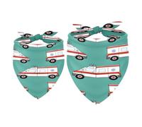 2 Pack Dog Bandana Ambulance Cars Pattern Girl Boy Bibs Dog Scarf Kerchief Accessories for Small Medium Large Dogs Puppy Cat Pet