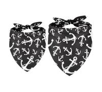 2 Pack Dog Bandana Anchor Chain Nautical Maritime Girl Boy Bibs Dog Scarf Kerchief Accessories for Small Medium Large Dogs Puppy Cat Pet