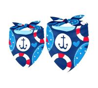 2 Pack Dog Bandana Anchors Sailing Ships and Whales Girl Boy Bibs Dog Scarf Kerchief Accessories for Small Medium Large Dogs Puppy Cat Pet