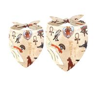 2 Pack Dog Bandana Ancient Egypt Culture Girl Boy Bibs Dog Scarf Kerchief Accessories for Small Medium Large Dogs Puppy Cat Pet