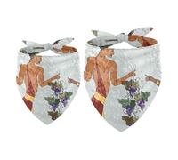 2 Pack Dog Bandana Ancient Greece Culture Frescos Girl Boy Bibs Dog Scarf Kerchief Accessories for Small Medium Large Dogs Puppy Cat Pet