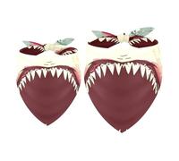 2 Pack Dog Bandana Angry Shark Girl Boy Bibs Dog Scarf Kerchief Accessories for Small Medium Large Dogs Puppy Cat Pet