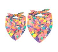 2 Pack Dog Bandana Assorted Color Paper Patter Girl Boy Bibs Dog Scarf Kerchief Accessories for Small Medium Large Dogs Puppy Cat Pet