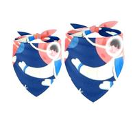 2 Pack Dog Bandana Astronaut Landing on the Moon Girl Boy Bibs Dog Scarf Kerchief Accessories for Small Medium Large Dogs Puppy Cat Pet