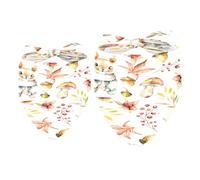 2 Pack Dog Bandana Autumn Squirrel Berry Mushroom Girl Boy Bibs Dog Scarf Kerchief Accessories for Small Medium Large Dogs Puppy Cat Pet