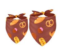 2 Pack Dog Bandana Bakery Bread Girl Boy Bibs Dog Scarf Kerchief Accessories for Small Medium Large Dogs Puppy Cat Pet