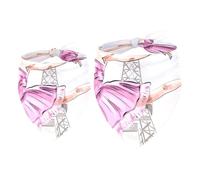 2 Pack Dog Bandana Ballerina Dancing Girl on Eiffel Tower Girl Boy Bibs Dog Scarf Kerchief Accessories for Small Medium Large Dogs Puppy Cat Pet