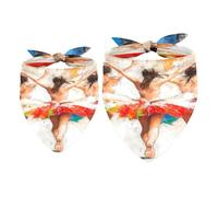 2 Pack Dog Bandana Ballerinas Dancing Ballet Girl Boy Bibs Dog Scarf Kerchief Accessories for Small Medium Large Dogs Puppy Cat Pet