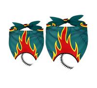 2 Pack Dog Bandana Baseball Fire Girl Boy Bibs Dog Scarf Kerchief Accessories for Small Medium Large Dogs Puppy Cat Pet