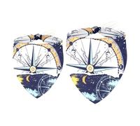2 Pack Dog Bandana Bear and Mountains Compass Adventure Girl Boy Bibs Dog Scarf Kerchief Accessories for Small Medium Large Dogs Puppy Cat Pet