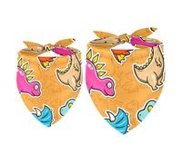 2 Pack Dog Bandana Beast Dinosaur Girl Boy Bibs Dog Scarf Kerchief Accessories for Small Medium Large Dogs Puppy Cat Pet