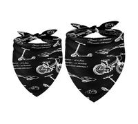 2 Pack Dog Bandana Bicycle and Skateboard Girl Boy Bibs Dog Scarf Kerchief Accessories for Small Medium Large Dogs Puppy Cat Pet