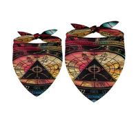 2 Pack Dog Bandana Bill Cipher Wheel Zodiac Girl Boy Bibs Dog Scarf Kerchief Accessories for Small Medium Large Dogs Puppy Cat Pet