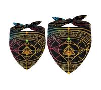2 Pack Dog Bandana Bill Cipher Wheel Zodiac Girl Boy Bibs Dog Scarf Kerchief Accessories for Small Medium Large Dogs Puppy Cat Pet
