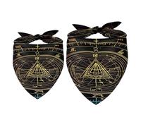 2 Pack Dog Bandana Bill Cipher Wheel Zodiac Girl Boy Bibs Dog Scarf Kerchief Accessories for Small Medium Large Dogs Puppy Cat Pet