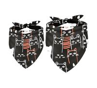 2 Pack Dog Bandana Black and White Cats and Bears Girl Boy Bibs Dog Scarf Kerchief Accessories for Small Medium Large Dogs Puppy Cat Pet