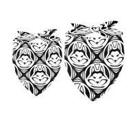 2 Pack Dog Bandana Black White Hipster Husky Dog Pattern Girl Boy Bibs Dog Scarf Kerchief Accessories for Small Medium Large Dogs Puppy Cat Pet