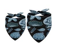 2 Pack Dog Bandana Blue Marine Seashells Conch Girl Boy Bibs Dog Scarf Kerchief Accessories for Small Medium Large Dogs Puppy Cat Pet