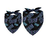 2 Pack Dog Bandana Boo Word Girl Boy Bibs Dog Scarf Kerchief Accessories for Small Medium Large Dogs Puppy Cat Pet