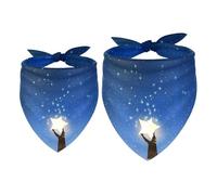 2 Pack Dog Bandana Boy Moon Star in Starry Night Girl Boy Bibs Dog Scarf Kerchief Accessories for Small Medium Large Dogs Puppy Cat Pet