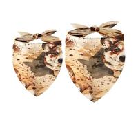 2 Pack Dog Bandana Brown Corgi Dog and Pawprints Girl Boy Bibs Dog Scarf Kerchief Accessories for Small Medium Large Dogs Puppy Cat Pet