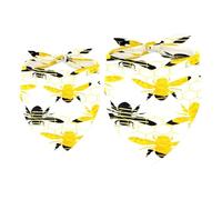 2 Pack Dog Bandana Bumble Bees Silhouette with Honey Pattern Girl Boy Bibs Dog Scarf Kerchief Accessories for Small Medium Large Dogs Puppy Cat Pet