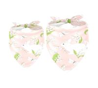 2 Pack Dog Bandana Bunny with Lilies of the Valley Butterfly Girl Boy Bibs Dog Scarf Kerchief Accessories for Small Medium Large Dogs Puppy Cat Pet