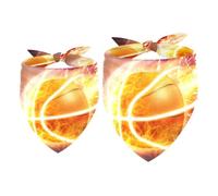 2 Pack Dog Bandana Burning Basketball Glowing Lights Girl Boy Bibs Dog Scarf Kerchief Accessories for Small Medium Large Dogs Puppy Cat Pet
