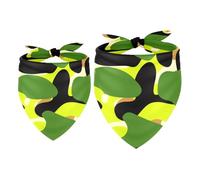 2 Pack Dog Bandana Camo Military Green Girl Boy Bibs Dog Scarf Kerchief Accessories for Small Medium Large Dogs Puppy Cat Pet