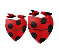 2 Pack Dog Bandana Cartoon Ladybug Girl Boy Bibs Dog Scarf Kerchief Accessories for Small Medium Large Dogs Puppy Cat Pet