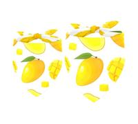 2 Pack Dog Bandana Cartoon Mango Yellow Fruit Pattern Girl Boy Bibs Dog Scarf Kerchief Accessories for Small Medium Large Dogs Puppy Cat Pet