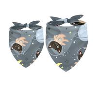 2 Pack Dog Bandana Cats with Planet Girl Boy Bibs Dog Scarf Kerchief Accessories for Small Medium Large Dogs Puppy Cat Pet