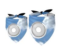 2 Pack Dog Bandana Cd Dvd Clouds Sky Music Girl Boy Bibs Dog Scarf Kerchief Accessories for Small Medium Large Dogs Puppy Cat Pet