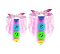 2 Pack Dog Bandana Chakras and Angel Wings Girl Boy Bibs Dog Scarf Kerchief Accessories for Small Medium Large Dogs Puppy Cat Pet