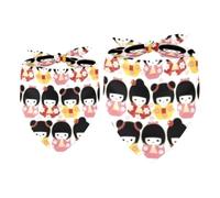 2 Pack Dog Bandana Chibi Maruko Chan Girl Boy Bibs Dog Scarf Kerchief Accessories for Small Medium Large Dogs Puppy Cat Pet