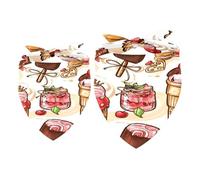 2 Pack Dog Bandana Chocolate Ice Cream Berry Macaron Girl Boy Bibs Dog Scarf Kerchief Accessories for Small Medium Large Dogs Puppy Cat Pet